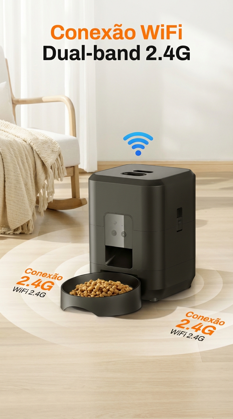 alimentador automático inteligente para animais de estimação (ideal para quem viaja muito!)